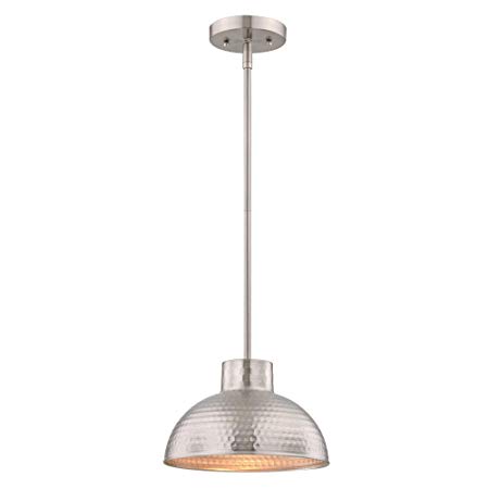 6309600 One-Light Indoor Pendant, Hammered Brushed Nickel Finish