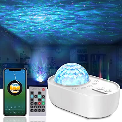 Night Light Projector, Galaxy Projector Light with Nebula Cloud & Ocean Wave, Bluetooth Music Speaker, Star Projector Night Lamp for Baby, Night Light for Kids & Adults, Party/Bedroom/Home Decor/Gift