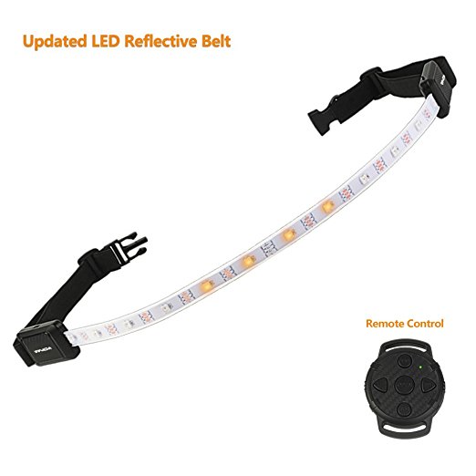 Updated LED Reflective Belt - Portable High Visibility Security Light with USB Charging for Cycling Running Walking Hiking Climbing and Other Outdoor Activities(Fits Women,Men,Kids&Pets)