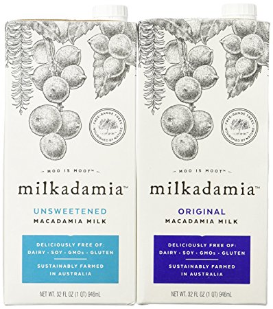 Milkadamia Variety Pack, Macadamia Milk, 32 Ounce  (Pack of 6)