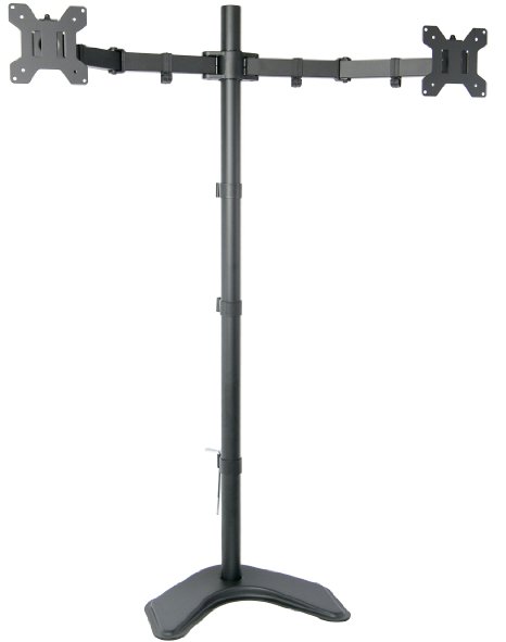 VIVO Dual Monitor Free-Standing Stand up Desk Mount Extra Tall 40 Pole Height Adjustable  Fits up to 27 Screens STAND-V012F