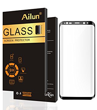 Galaxy S8 plus Screen Protector,by Ailun,Samsung Galaxy S8  Only,9H Hardness,Tempered Glass Curved Edge Full Coverage,Anti-Scratch Coating,Case Friendly-Siania Retail Package[Not for S8]