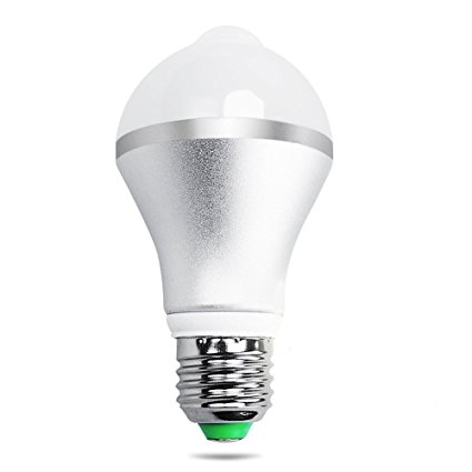 Diosn E27 7W SUPERBRIGHT 14 LED PIR Infrared Motion Light Bulb Detection Sensor Lamp Night Light (White, 7W)