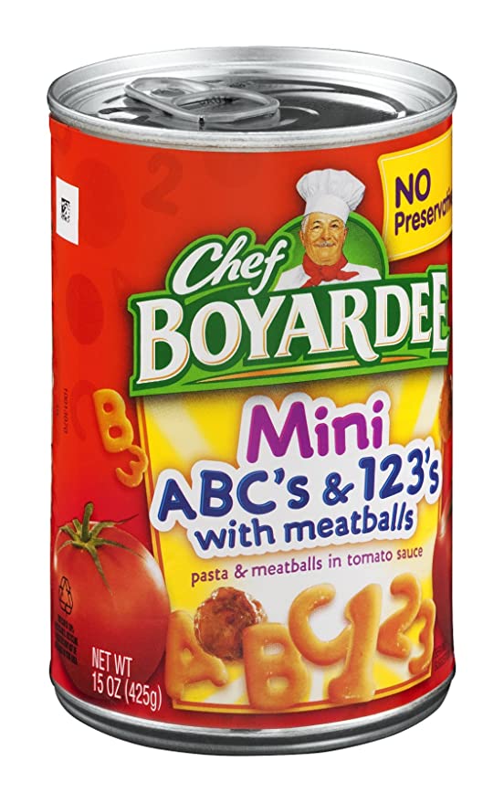 Chef Boyadee, Mini Bites, ABC's & 123's, 15oz Can (Pack of 6)