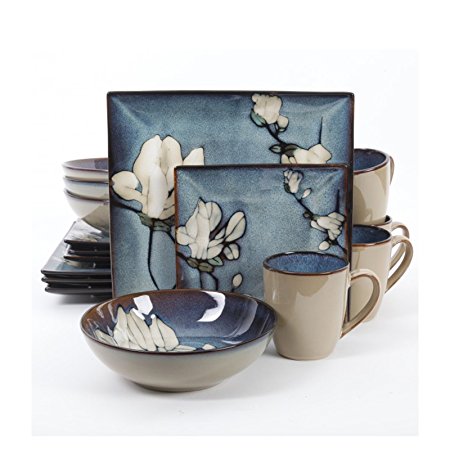 Gibson Bloomsbury 16 Piece Dinnerware Set, Blue