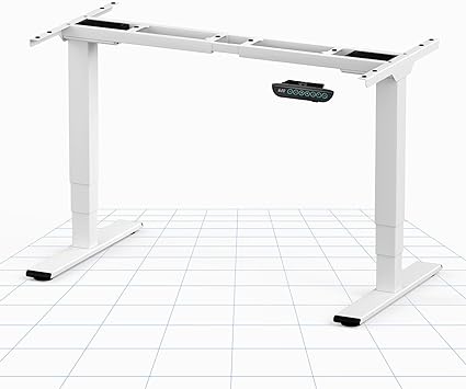 FLEXISPOT E5 Standing Desk Dual Motors 160KG Load Capacity Sit Stand Desk Height Adjustable Desk Stand Up Desk Electric Standing Desk with Blue-Ray Memory Keyboard Desk Frame(White Frame Only)