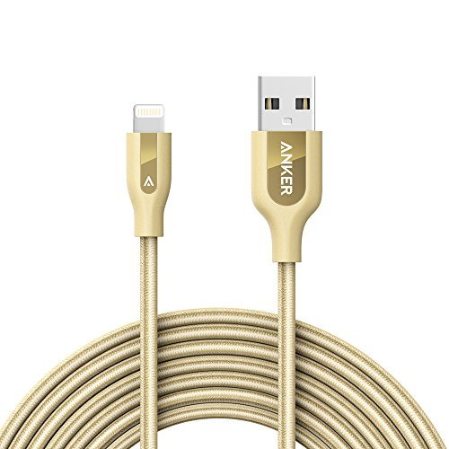 Anker PowerLine  Lightning Cable (10ft) Durable and Fast Charging Cable [Aramid Fiber & Double Braided Nylon] for iPhone, iPad and More