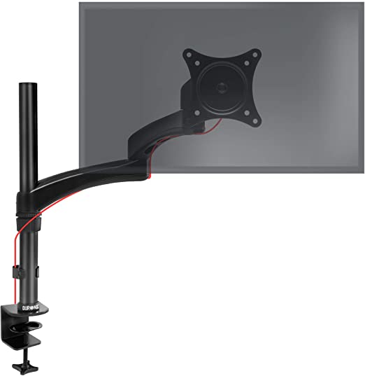 Duronic DM451X3 Solid Single LCD LED Desk Mount Arm Monitor Stand Bracket with Tilt and Swivel (Tilt -90°/ 45°|Swivel 180°|Rotate 360°)