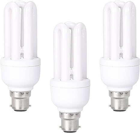 KOR Energy Saving Light Bulbs, 11W CFL Low Energy Light Bulbs Bayonet, B22/BC/Bayonet Cap, 660 Lumens, 6400K Daynight Bulb, 3 Pack