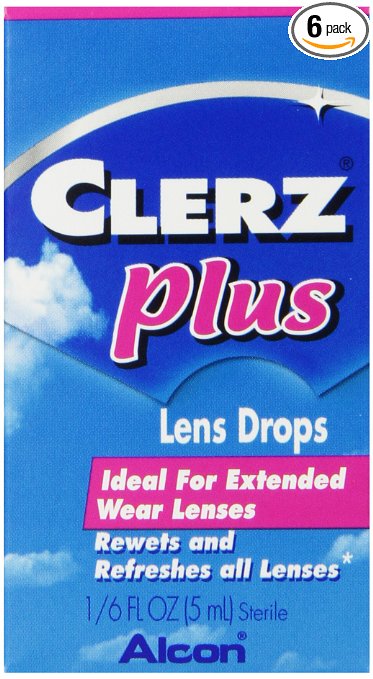 Clerz Plus Lens Drops, 1/6-Ounce (5 ml) Bottles, (Pack of 6)