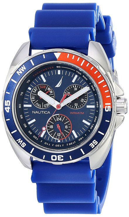 Nautica Men's N07578G Sport Ring Blue and Red Watch