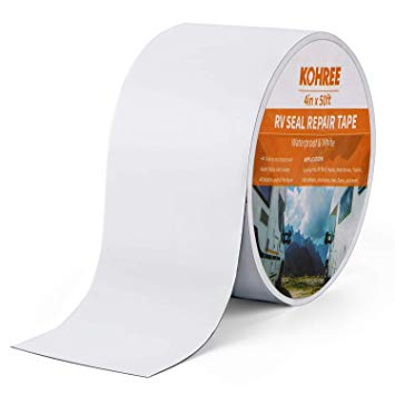 Kohree RV Sealant Tape, 4 Inch x 50 Foot RV White Roof Seal Tape UV & Weatherproof Sealant Roofing Tape for RV Repair, Window, Boat Sealing, Truck Stop Camper Roof Leaks