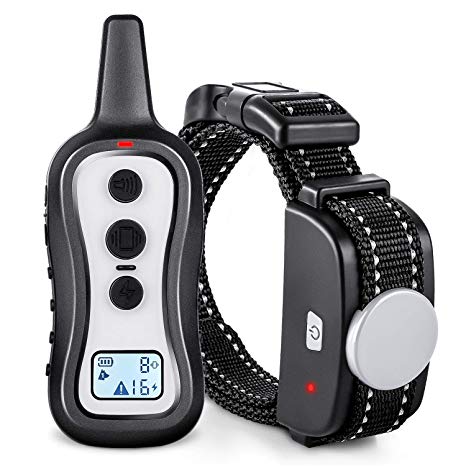 Dog Training Collar,Dog Shock Collar with Remote, Separate Function with Anti-stuck Button,Up to 330Yards Range, Beep/Vibration/Electric Shock Modes,Rainproof Bark Collar for Small Medium Large Dogs