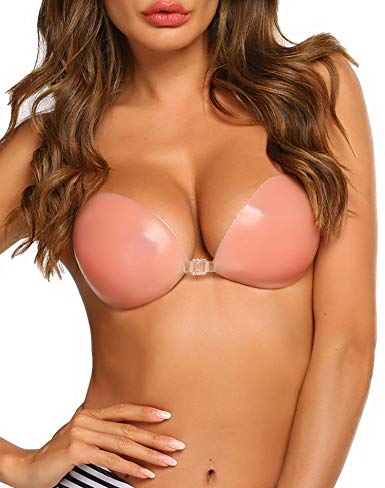 ELOVER Adhesive Bra Reusable Strapless Sticky Invisible Push up Silicone Bra