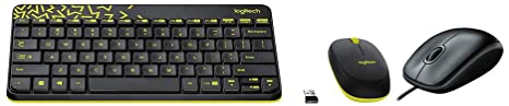 Logitech MK240 Nano Wireless USB Keyboard and Mouse Set, 12 Function Keys 2.4GHz & B100 Wired USB Mouse, 3 yr Warranty, 800 DPI Optical Tracking, Ambidextrous PC/Mac/Laptop - Black