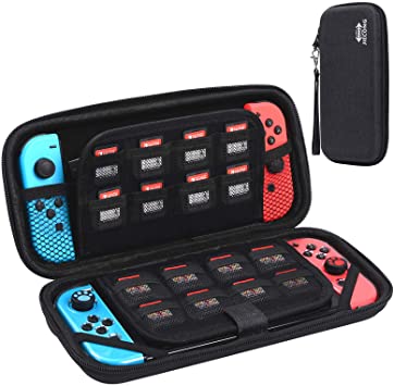 Fabric Carrying Case for Nintendo Switch - Black Compact and Portable Travel Case for Storing Switch Console & Accessories