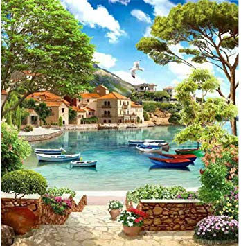 5D Diamond Painting Kits for Adults Full Drill DIY Diamond Paintings Seaside Scenery Crystal Rhinestone Embroidery Pictures Cross Stitch Arts Craft for Home Wall Decor Gifts (Sea, 12X16 inch)