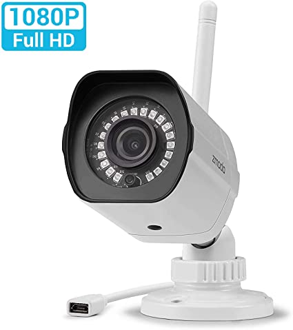 Security Camera Outdoor, Zmodo Wireless Camera, 1080p Night Vision, IP65 Weatherproof, WiFi Cameras for Home Security