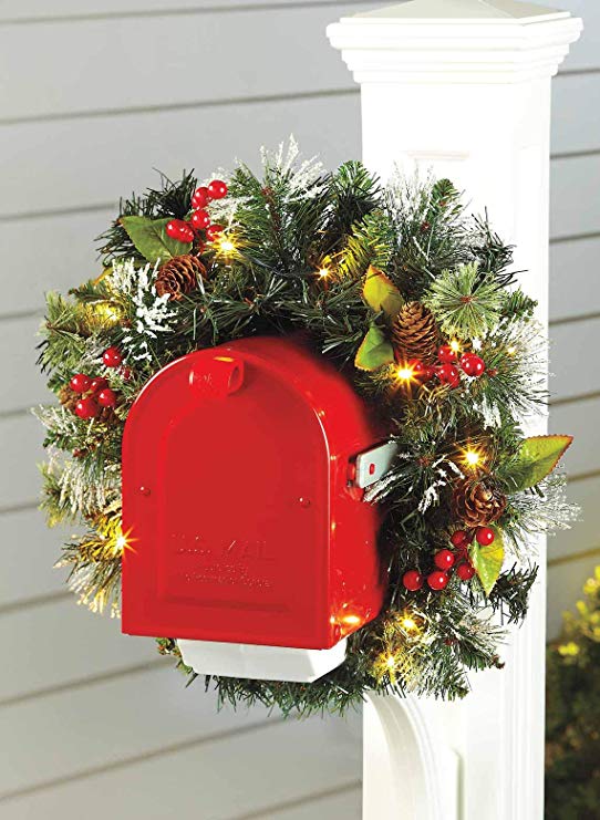 Carol Wright Gifts Lighted Mailbox Swag