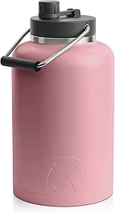 RTIC 1 Gallon Jug, Vacuum Insulated Water Bottle Metal Stainless Steel Double Wall Insulation, Flask Hot and Cold Drinks, Sweat Proof for Travel Hiking and Camping, Dusty Rose