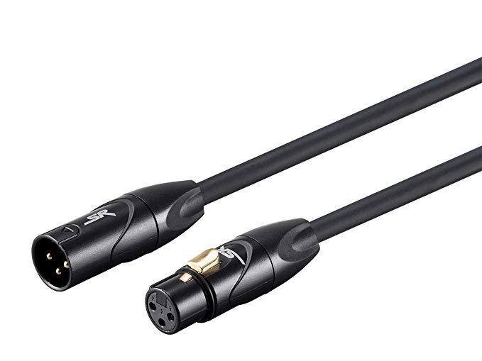 Monoprice XLR Male to XLR Female Cable [Microphone & Interconnect] - 6 Feet | Gold Plated, 16AWG - Stage Right Series