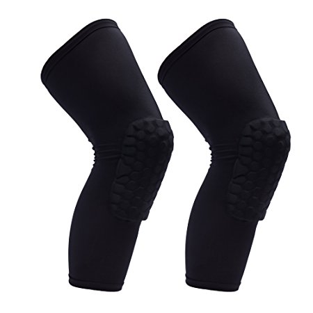 Morris 1 Pair / 2 Pcs Strengthen Kneepad Honeycomb Knee Pads Crashproof Antislip Basketball Leg Knee Sleeve Protective Pad Support Guard Padded Breathable Compression Wear Hexpad