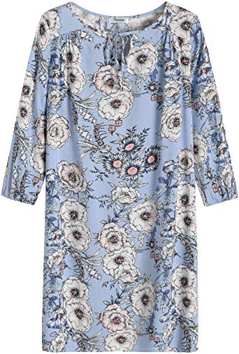 Pintage Women's Summer Floral 3/4 Sleeves Shift Dress