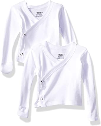 Gerber Baby 6-Pack Long-Sleeve Side-snap Mitten-Cuff Shirt