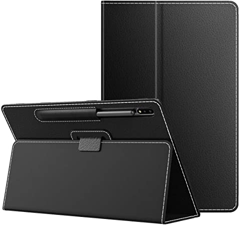 MoKo Case Compatible with Samsung Galaxy Tab S7 11" 2020, Ultra Slim Tri-Fold Cover with Auto-Wake/Sleep & Pen Holder Fit Samsung Galaxy Tab S7 11 Inch 2020 SM-T870/SM-T875 ONLY - Black