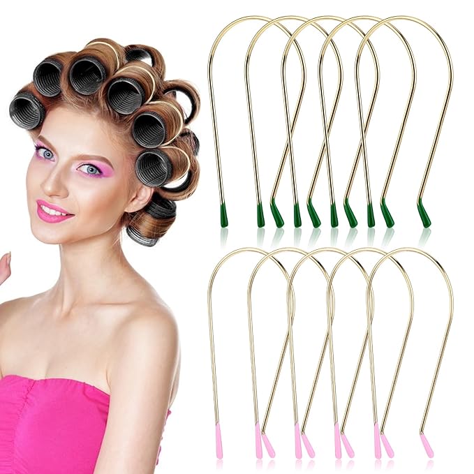 Aster 10Pcs Hair Curler Clips Replacement kit, Hot Roller Clips Fit Most Sized Hair Rollers Travel Hot Rollers Securing Pins Fits 1½”, 1¾" Hair Rollers Strong Hold Pins for Hot Culers