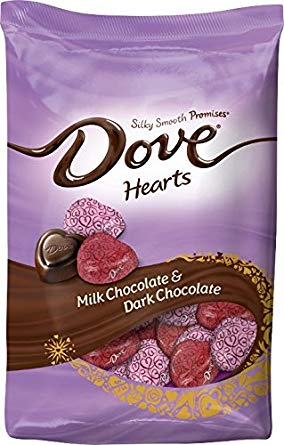 DOVE PROMISES Valentine Milk and Dark Chocolate Candy Hearts Variety Mix 19.52-Ounce Bag