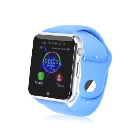 Emoonland Smart Watch Phone Smart Bracelet Mate with Sync/bluetooth 4.0/anti-lost Alarm for Android Samsung S2/s3/s4/note 2/note 3 HTC Sony (Blue)