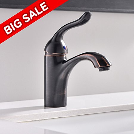 VCCUCINE Antique Black Single Handle Waterfall Bathroom Lavatory Vanity Basin Vessel Sink Faucet, Oil Rubbed Bronze Bathroom Faucet