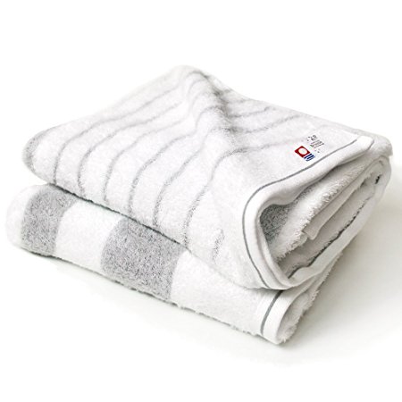 Japanese Imabari Bath Towel 2 pcs set Cotton 100% 125 x 65cm Gray Made in JAPAN