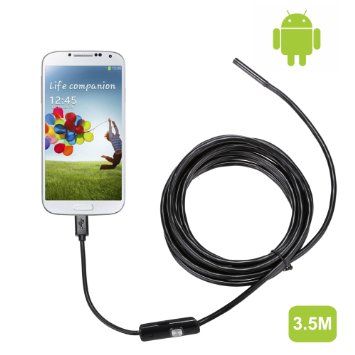 Coocheer Android Smartphone 2Million Pixels 6 LED Waterproof Borescope Endoscope Inspection Tube Camera (5.5MM--3.5M)