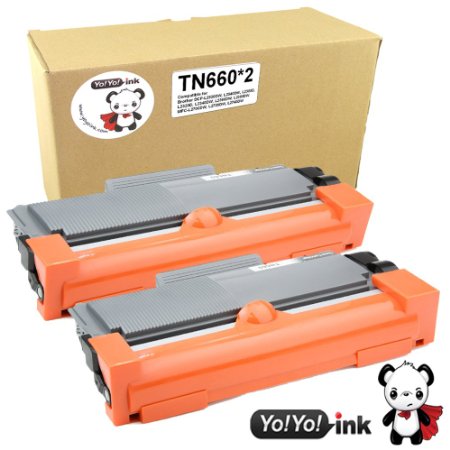 YoYoInk Compatible Toner Cartridges Replacement for Brother TN 660 TN660 TN-660 TN630 High Yield 2 Pack 2 Black