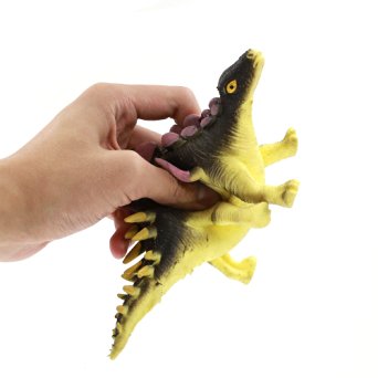 Dinosaur Figure,8" Food Grade Material TPR Super Stretchy Zoo World Rubber Dinosaur Toys(Kentrosaurus)
