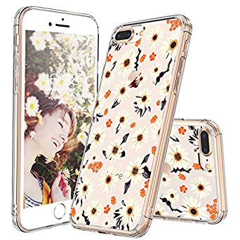 iPhone 8 Plus Case, iPhone 7 Plus Case, MOSNOVO Girls Daisy Floral Flower Pattern Transparent Clear Design Back Phone Case with TPU Bumper Case Cover for iPhone 7 Plus (2016) / iPhone 8 Plus (2017)