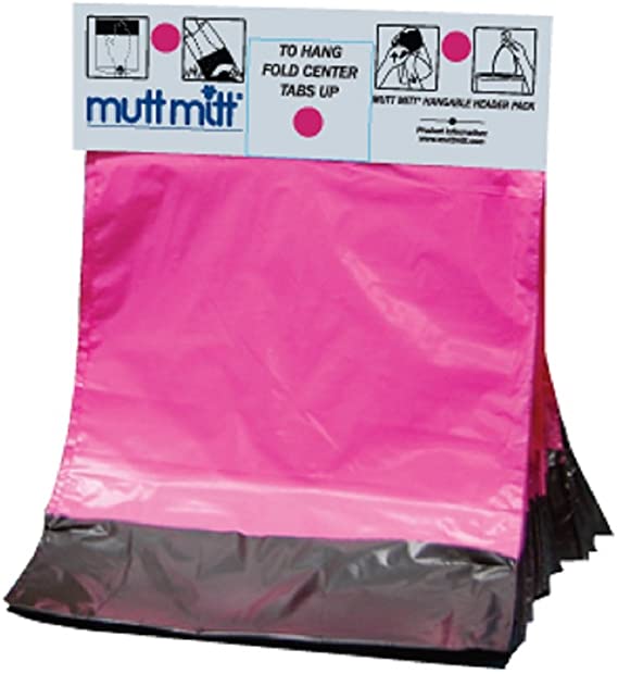 Mutt Mitt Pinkies 2-Ply Doggy Or Cat Poop Bags for Poop Waste Pick Up Pack of 100. The Pet Pollution Solution for Dog Or Cat Poop