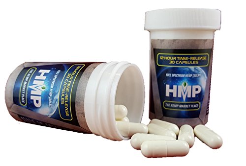 100% Full Spectrum 12 Hour Time Release Isolate Hemp Capsules (25 mg per Capsule)