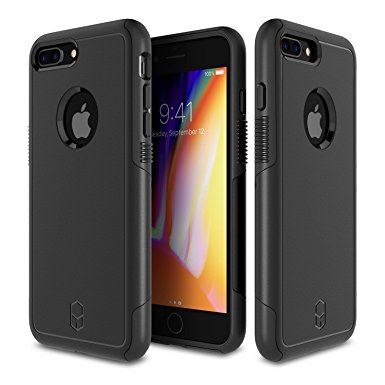 iPhone 8 Plus Case, iPhone 7 Plus Case Patchworks Level Aegis Series in [Black] - Heavy Duty Protection Slim Fit Rugged Dual Layer Hard Strong Grip Defense Case For Apple iPhone 8 Plus / iPhone 7 Plus