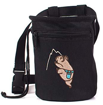 Craggy's Chalk Bag for Kids and Adults with Drawstring Closure, Zippered Pocket, Adjustable Quick-Clip Belt and Embroidered Koala Design