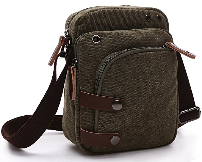 Collsants Small Vintage Canvas Travel Purse Mini Shoulder Bags Messenger Crossbody Handbag