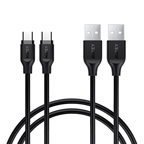 AUKEY USB C Cable to USB A ( 2 x 3.3ft / 1m ) Type C Cable for Samsung Note 8 / S8  / S8 , Nexus 6P / 5X , Google Pixel , LG G5 / V20 , HTC 10 and Other USB C Devices - Black