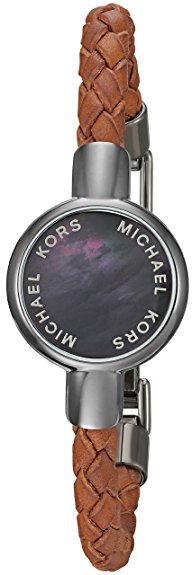 Michael Kors Unisex "Crosby" Grey Mother-of-Pearl Leather Tracker Bracelet