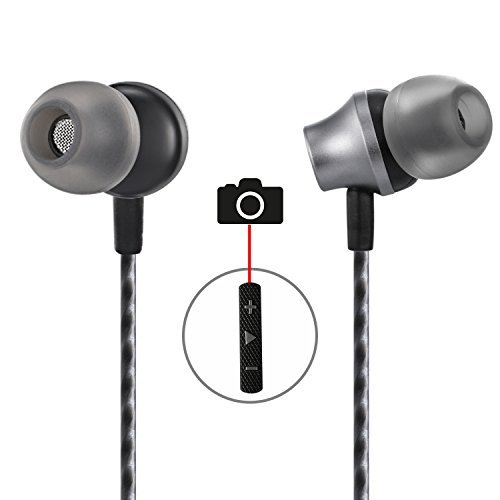 in Ear Earbuds,Aictoe Wired Earphones with Selfie,Super Stereo Bass Headphones Noise Isolating Headsets with Built-in Mic and Volume Control Universal for 3.5mm Android iOS (Black)