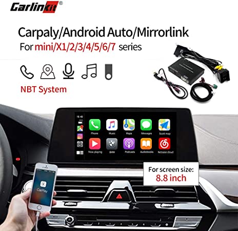Carlinkit Wireless Carplay Android Auto Mirroring Box Interface for BMW Mini/X1/1/2/3/4/5/7 Series NBT System Original Factory Car Screen retrofit/suppport Rear Camera
