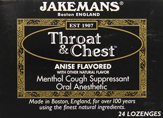 Jakemans Anise Throat & Chest Lozenge Box, 24 counts