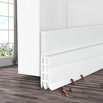 Draught Excluder for Doors, Ohuhu Draft Excluder for Doors, Door Draft Excluder Weather Stripping Soundproof, Self Adhesive Door Seal to Prevent Hot Wind Coming and Hold Cool Wind, 39" L x2" W