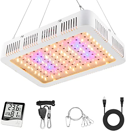 Beelux 1000W LED Grow Light for Indoor Plants Full Spectrum Energy Efficient Plant Grow Lamp with Daisy Chain Dual Switch for Seed Starting Veg and Flower Greenhouse (Actual Power 105W)
